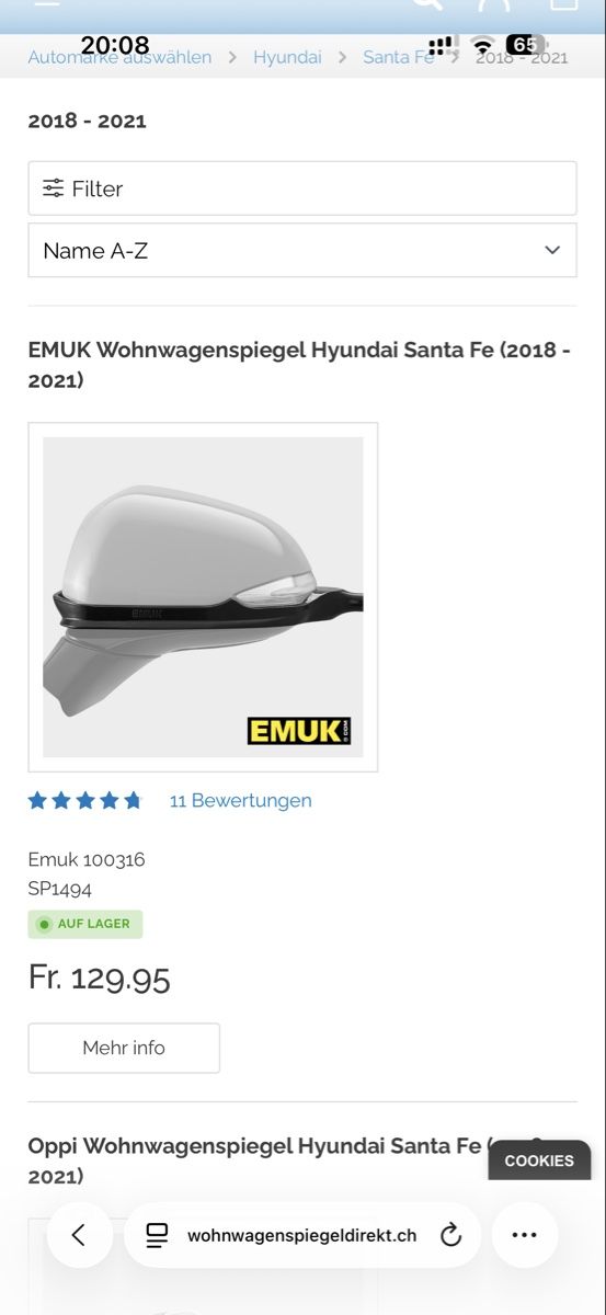 Emuk Altri accessori per camping: EMUK Wohnwagenspiegel – Usato da Langenthal venduto da Racertom