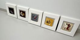 Fünf abstrakte Miniaturen, Originale, gerahmt, zu verkaufen