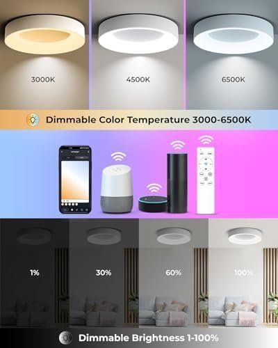 Lampadari & plafoniere: 24W Smart RGB LED Deckenleuchte Dimmbar Deckenlampe 28cm – Nuovo e nell'imballaggio originale da Hundwil venduto da pak_7zvn 2