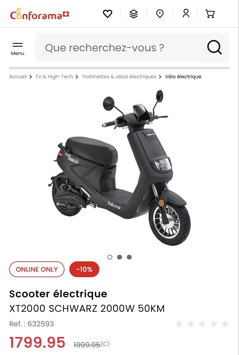 Next Electric Motors Scooters: Scooter XT2000 Bluis Électrique 50cc  – D'occasion à Givisiez par dor_xb9k 7