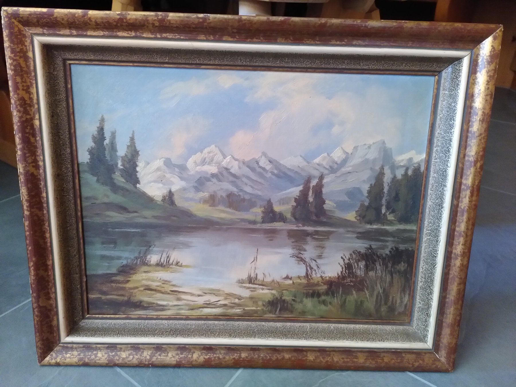 Tableaux: Ölgemälde: Alpenlandschaft mit Bergsee – D'occasion à Bergdietikon par fab_mg68 1