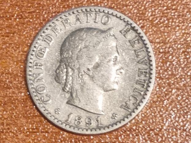 Toutes les monnaies: 20 rappen 1891 – D'occasion à Bure par chap981