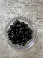 Glasperlen zum Basteln / Schwarz - 6 mm (neu)