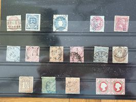 Deutsche Briefmarken, ururalt, Deutscher Postbezirk, etc.