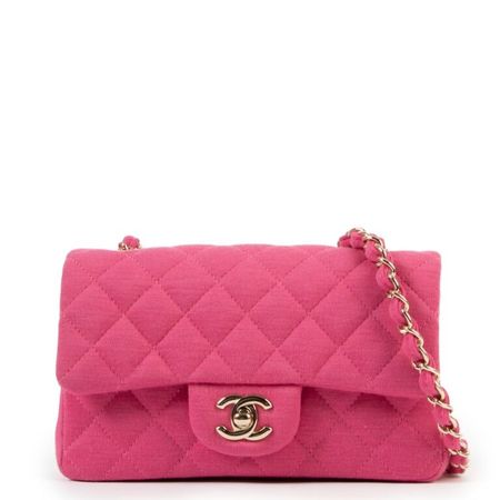 Mini Flap Chanel en tissu rose - 2021