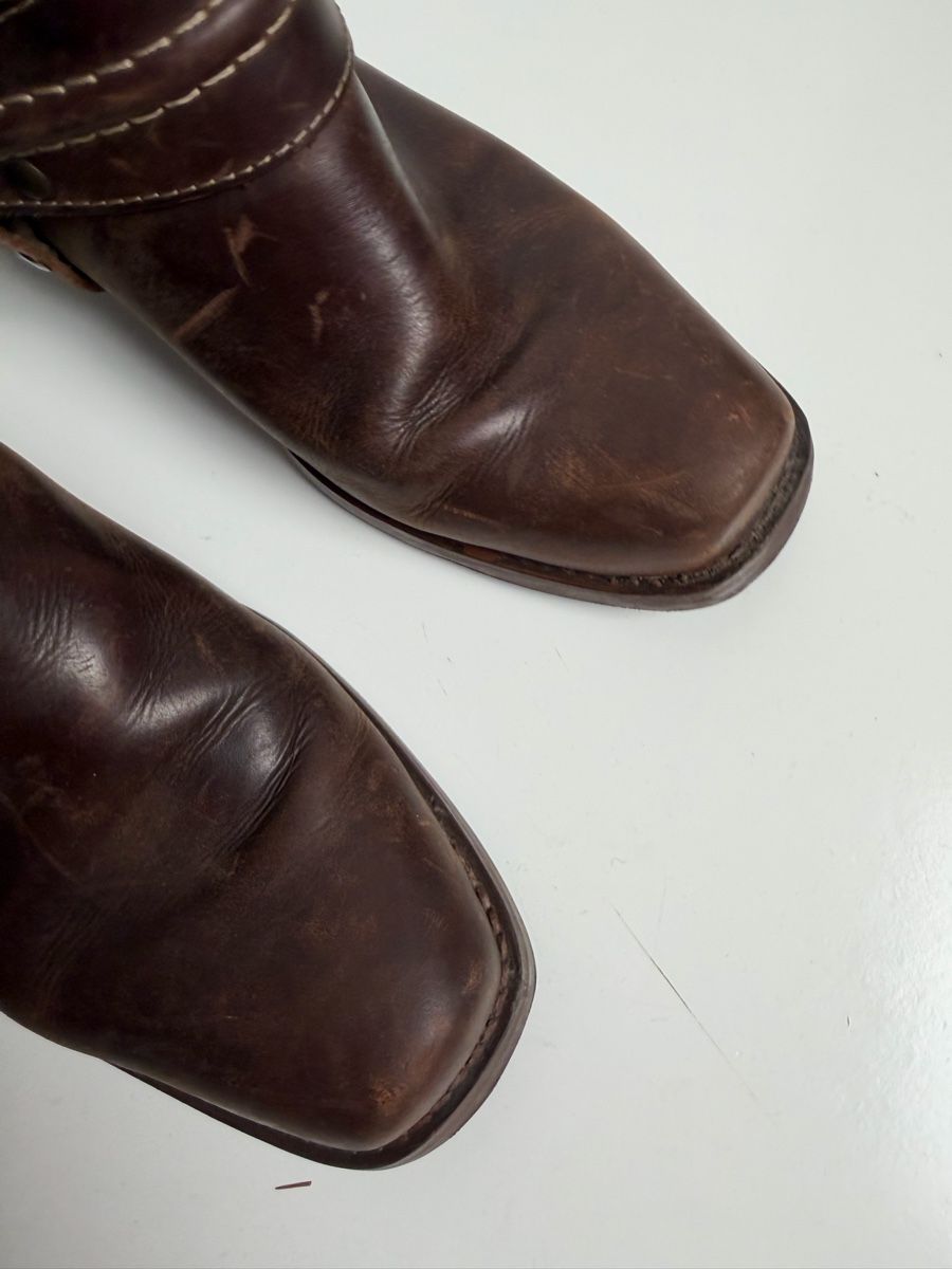 Scarpe da donna: Hardwork Authentic Leather Boots Brown Size 39 Made in Italy – Usato da Knonau venduto da Grapesvintage 1