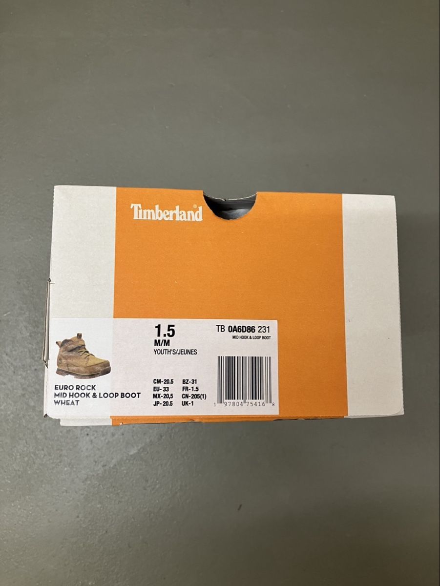Timberland Scarpe per ragazzi: NEW TIMBERLAND EURO ROCK MID HOOK & LOOP BOOT WHEAT EU33 – Nuovo e nell'imballaggio originale da Münchenstein venduto da Glaewketgarn 3