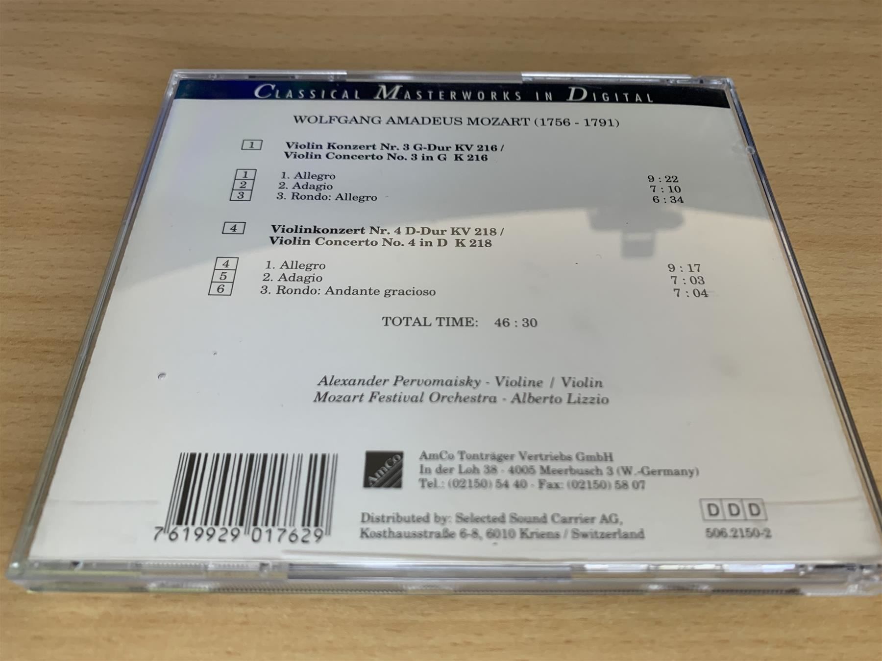 CD: Mozart - Violinkonzerte - No. 3 KV 216 – Usato da Rikon im Tösstal venduto da Alpenmutz 1