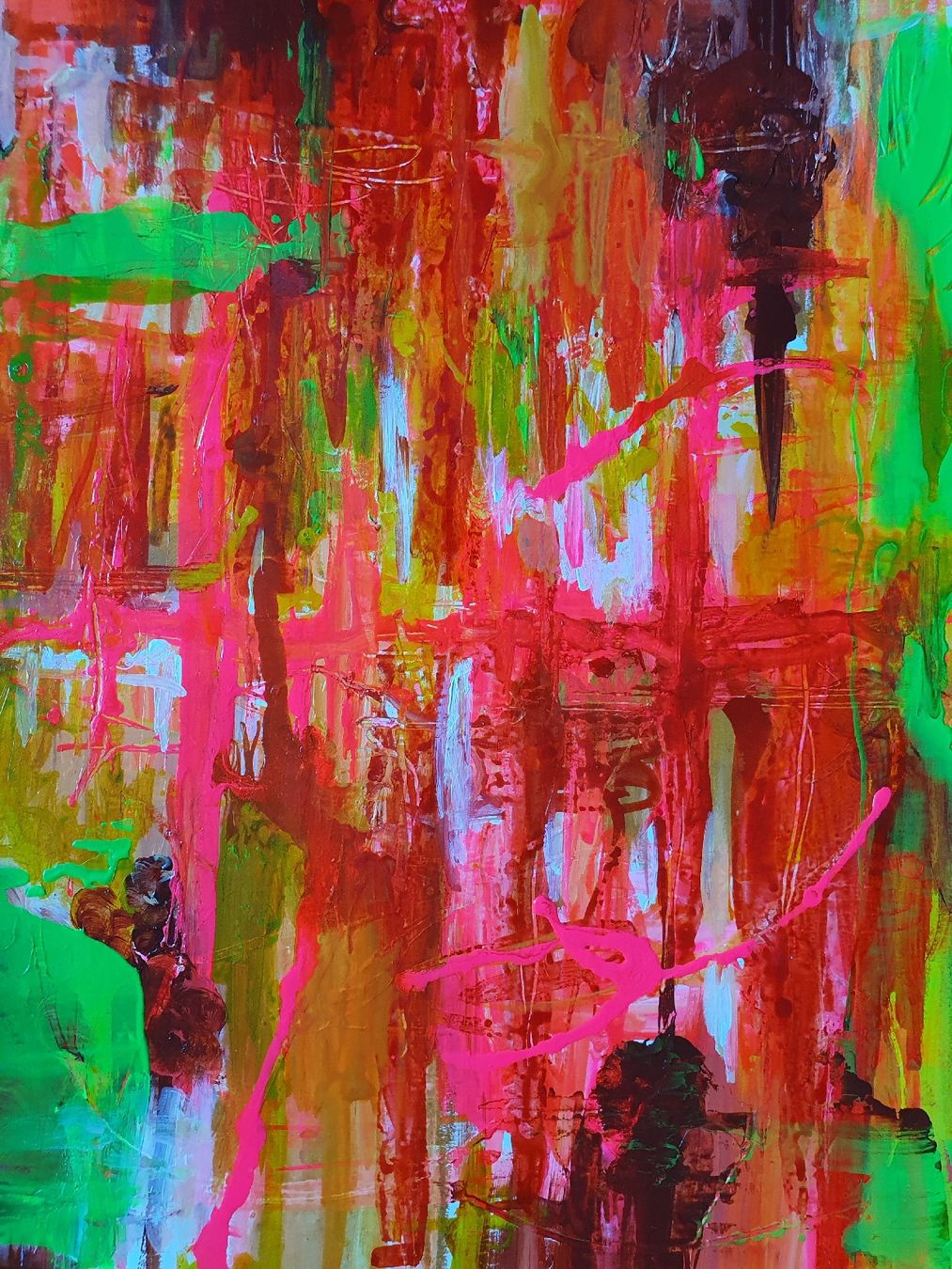 Dipinti: Abstraktes Bild Acryl auf Papier bunte Farben dynamisch – Nuovo (secondo la descrizione) da Wimmis venduto da hel_m26m 1