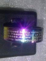 RING EDELSTHAL,,REGENBOGEN FARBE,,,MIT SCHREIBEN