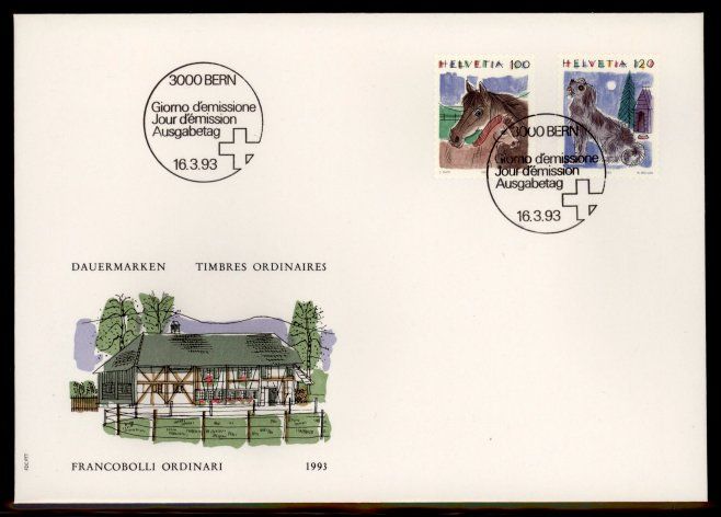 Tutti i francobolli: 1993, FDC, Tiere (Nr. 793, 794) – Usato da Willisau venduto da Vollstempel