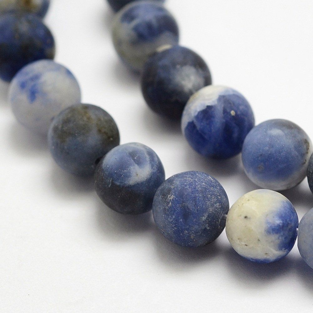 Edelsteine: Sodalit gefrostet 4mm blau 1 Strang – Neu (gemäss Beschreibung) aus Alpnachstad von perlengaby