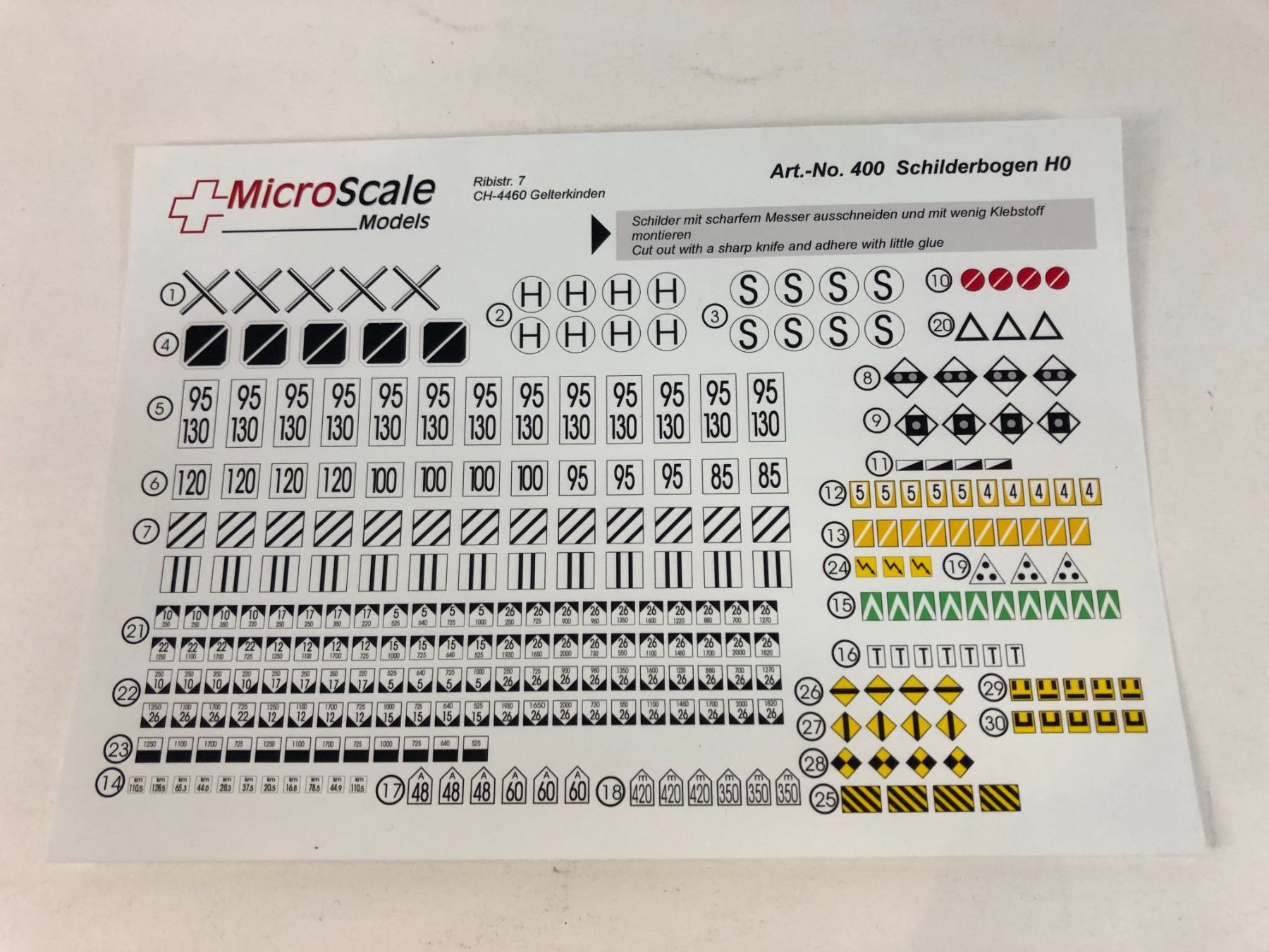 Märklin Modellini di ferrovie: MicroScale H0 400 Schilderbogen – Nuovo e nell'imballaggio originale da Rodersdorf venduto da Joerg11