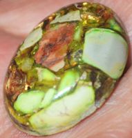 Cabochon L-2765 – Kupfer Meeressediment Jaspis grün 30x22mm