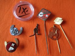 6 x Anstecknadel Reversknopf