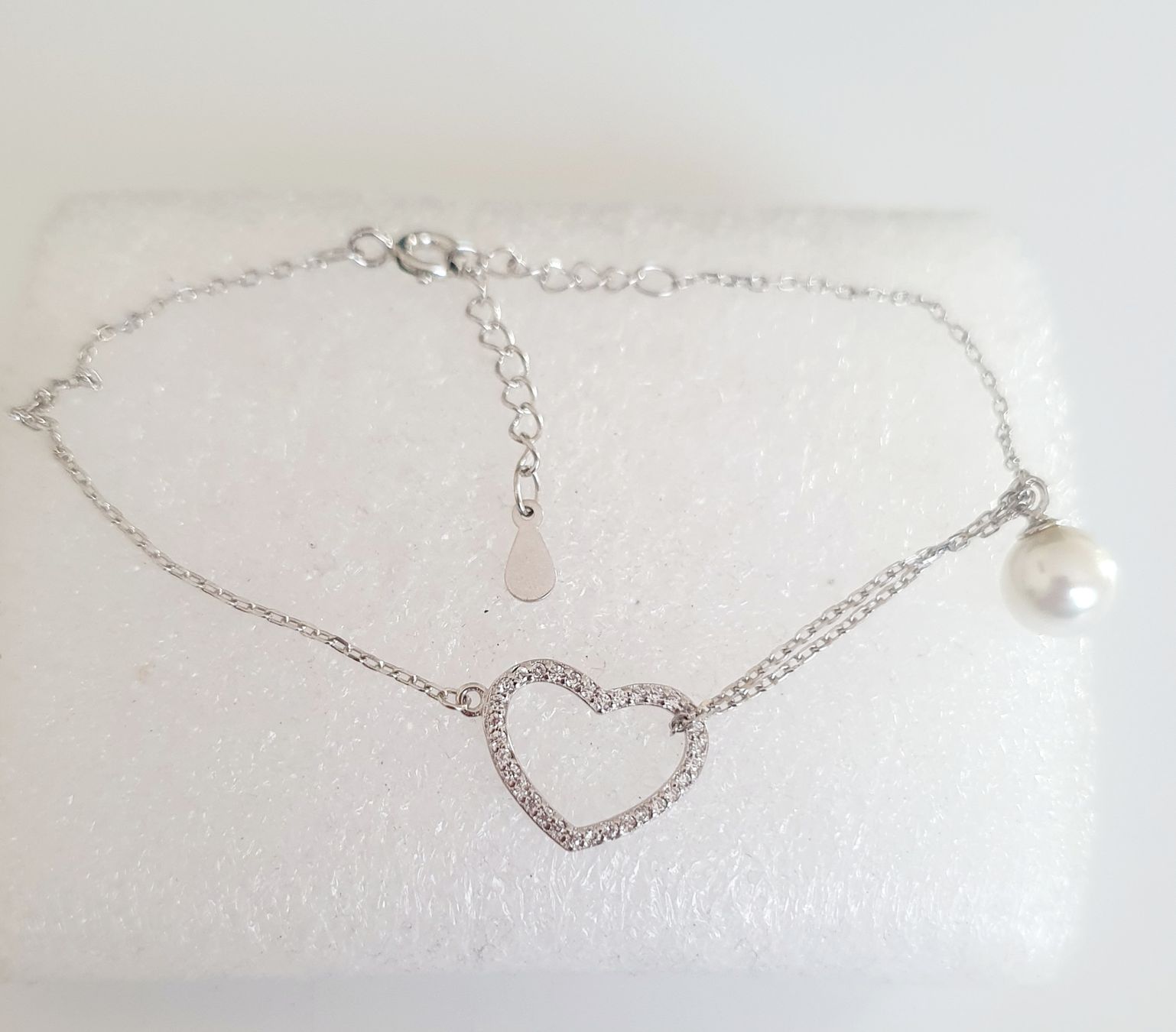 Bracciali & Braccialetti: Armband aus silber 925  mit Herz und Perle – Usato da Kreuzlingen venduto da Wunderkiste123 6