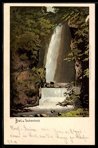 Cartes postales: Lithographie Biel, Taubenloch – D'occasion à Berlin par bartko-reher
