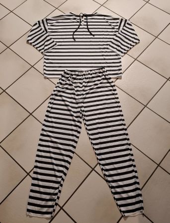 Fasnachtskostüm "Sträfling", 2 Tlg.
