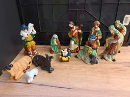 Weihnachts-Krippenfiguren aus Keramik 11 Teile