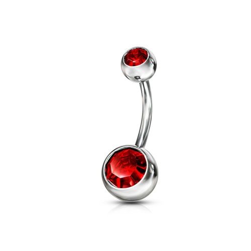 Piercing Ombelico Ciliegia Rossa - Argento 925 Con Barra Acciaio Chirurgico 316L - Foto 8