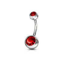 Piercing ombelico con pietra ROSSA nuovi di fabbrica
