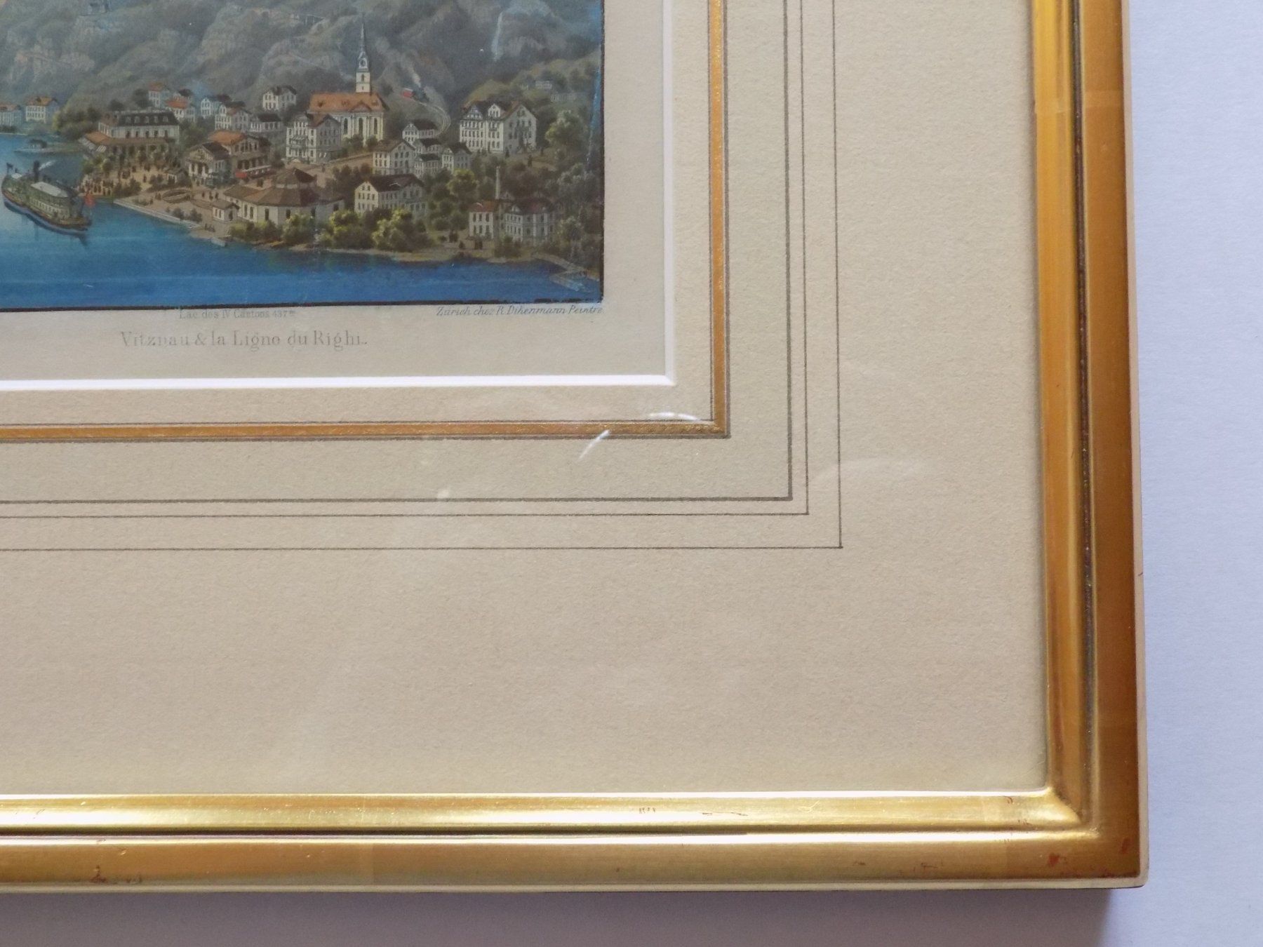 Gravures: Vitznau Rigi Rahmen über Eck vergoldet – D'occasion à Risch par Rischli15 5