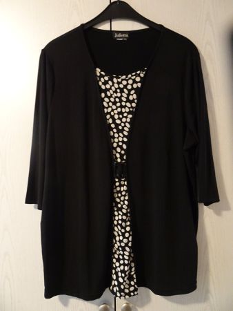 Shirt 3/4-Arm, Julietta, Gr. 48/50 schwarz/weiss