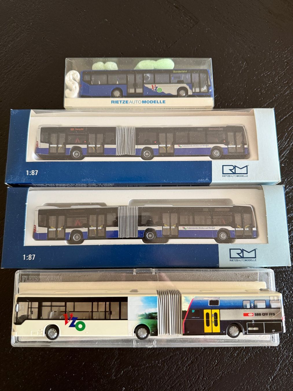 Rietze Modellautos: Rietze VBZ/VZO/Postauto Zürich Set 1/87 – Gebraucht aus Nänikon von jeanyus 1