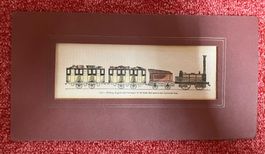 Antiker Stich Eisenbahn Railway Engine Liverpool Line