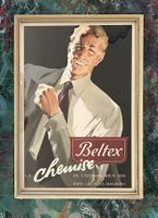 Beltex La chemise - Alte gerahmte Grafik-Werbung zirka 1950