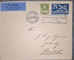 Flugpost 01.07.1926 Basel - Schaffhausen