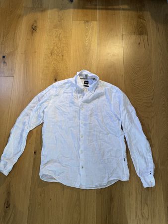 BOSS Hemd Herren reine Leinen regular fit weiss Grösse M