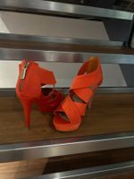 ZARA High Heel Sandaletten Neon-Orange – Plateau