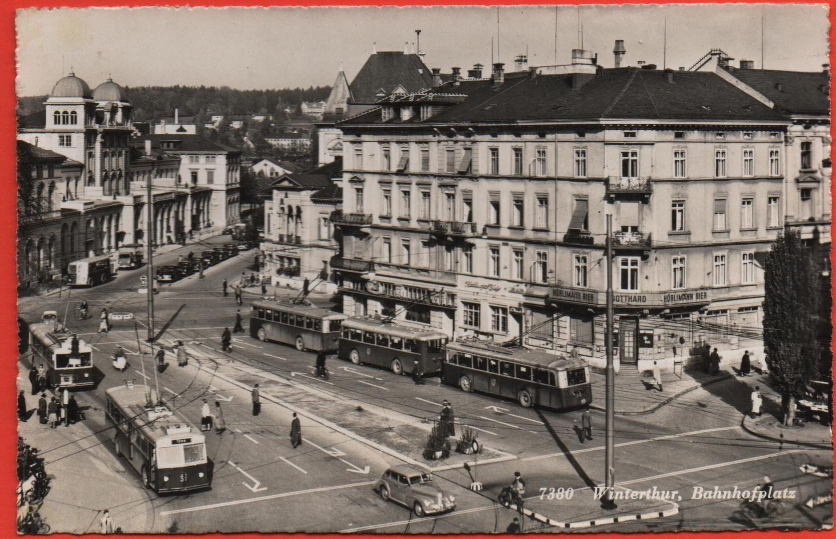 Cartoline postali: WINTERTHUR Bahnhofplatz - Bus, Auto – Usato da Jona venduto da philajona