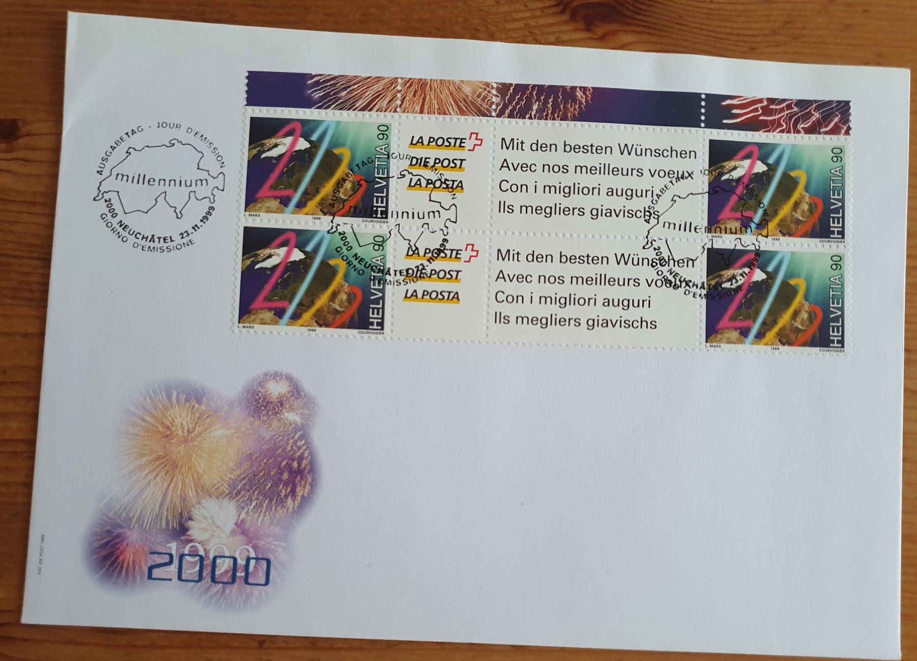 Alle Briefmarken: FDC Lot: Millenium 23.11.1999 /  11 Briefe – Gebraucht aus Dällikon von Minita 5