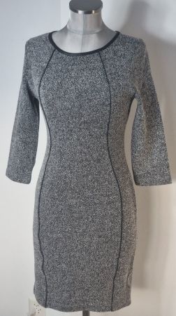 XS-S 34-36 vintage 2000er J. langarm Kleid Wollstoffoptik