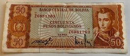 Bolivien 50 Bolivanos 1962