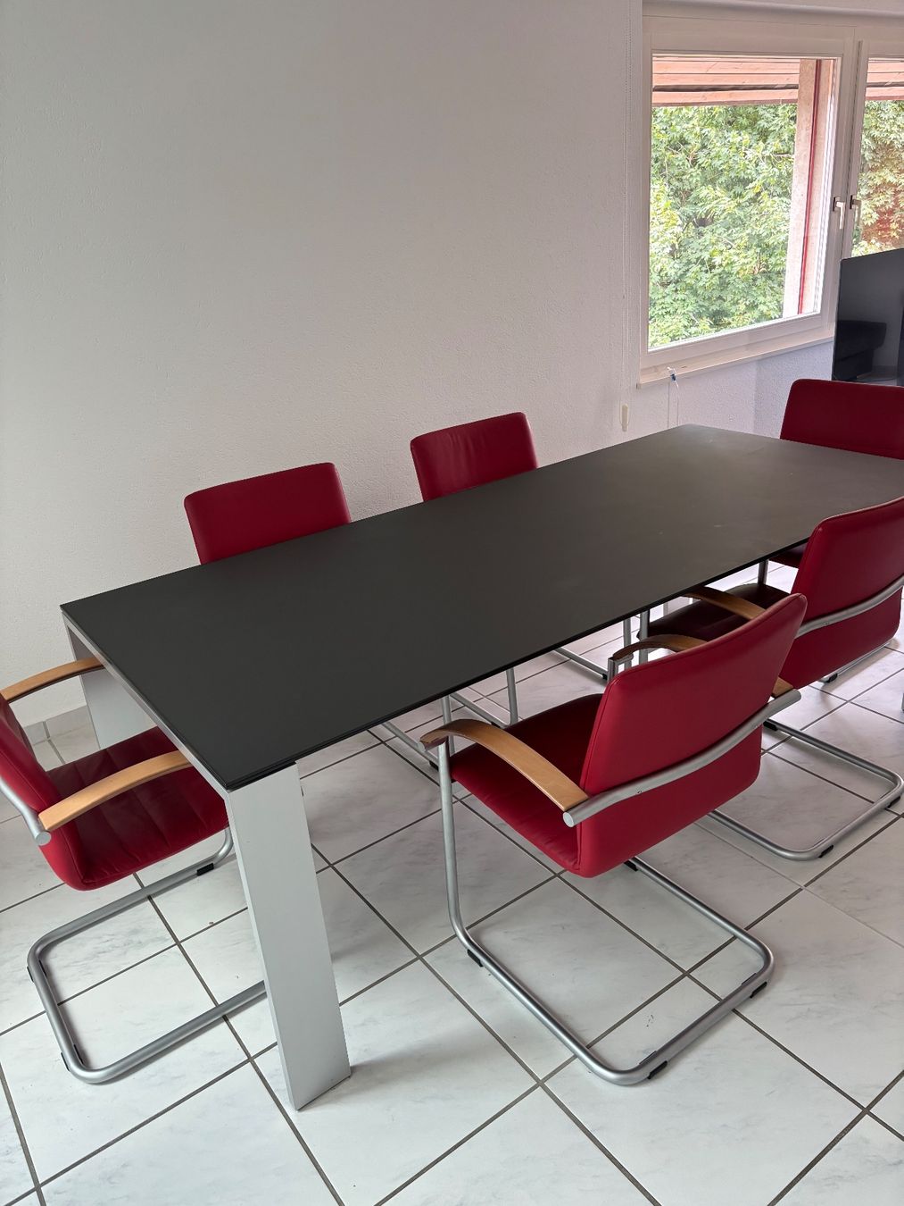 Set di tavolo e panche: Esstisch Set mit 6 Echtleder Stühlen – Usato da Recherswil venduto da Moebel_Outlet 5