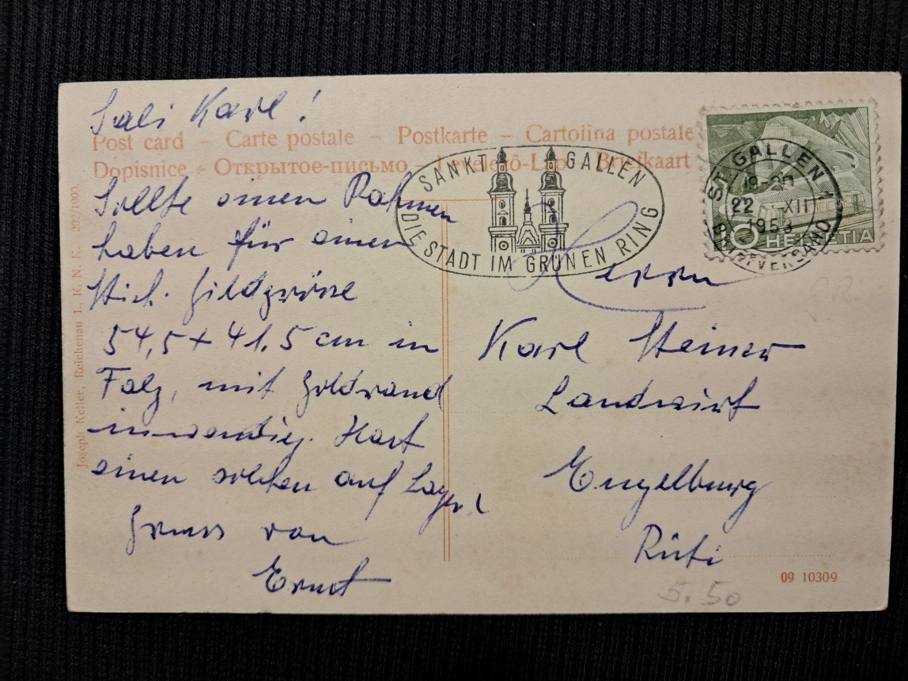 Cartes postales: REICHENAU 1953 – D'occasion à Ponto Valentino par giorgia06 1
