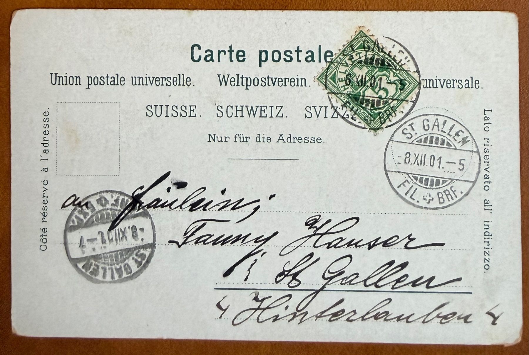 Cartoline postali: St. Gallen - Speisergasse - Animée 1901 – Usato da Lutry venduto da Ediego 1