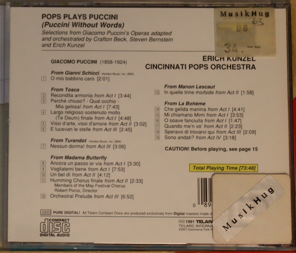 CDs: Erich Kunzel – Pops Plays Puccini – Gebraucht aus Luzern von CONTENTI 2
