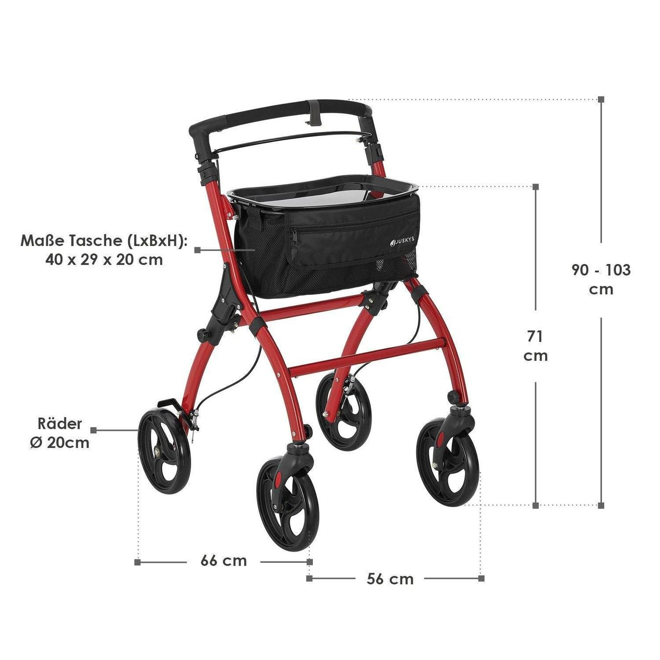 Ausili per la deambulazione: Aluminium Wohnungsrollator Rot – Nuovo e nell'imballaggio originale da Salmsach venduto da jamb-all-you-need 1