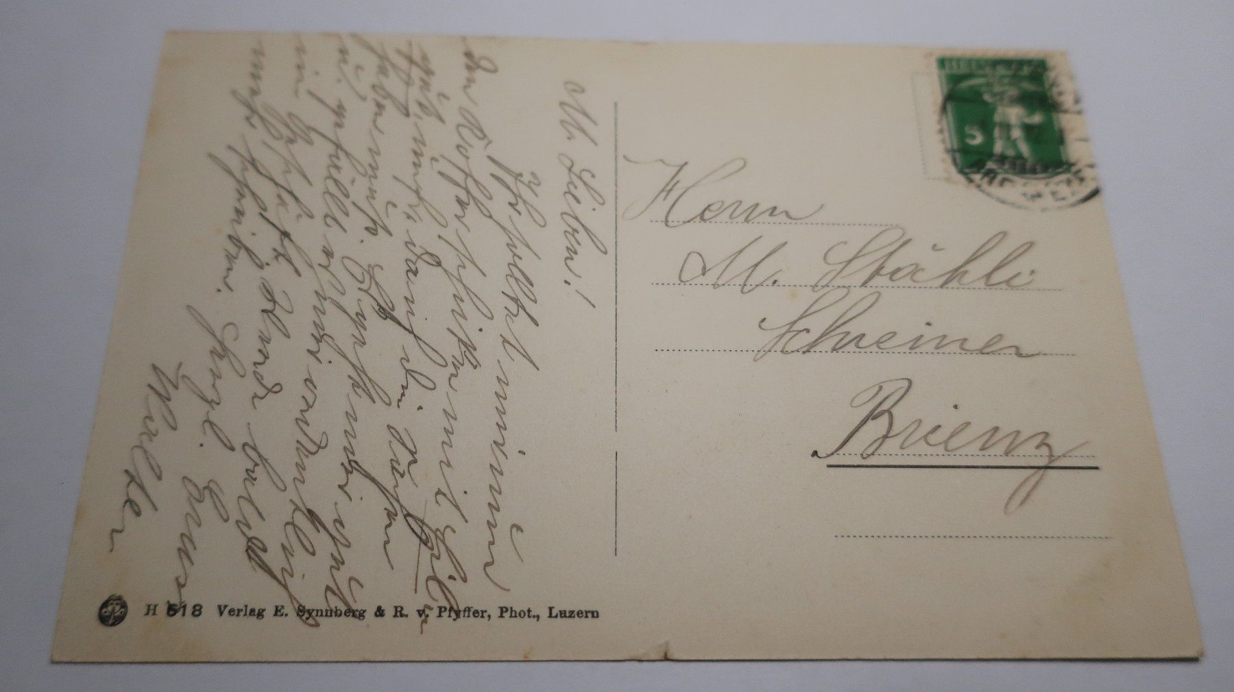 Cartoline postali: Luzern - Schweizerhofquai mit Rigi  1912 – Usato da Cormoret venduto da Pascalll2001 4