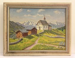 Fritz Krebs 1944 - Ölgemälde -KAPELLE MARIA ZUM SCHNEE
