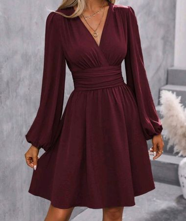 Bordeaux-violettes  Kleid, Grösse M