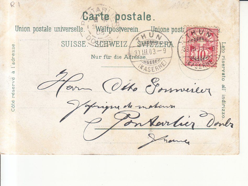 Cartoline postali: Feldartillerie 1903 – Usato da Bürglen TG venduto da StampGraf 1