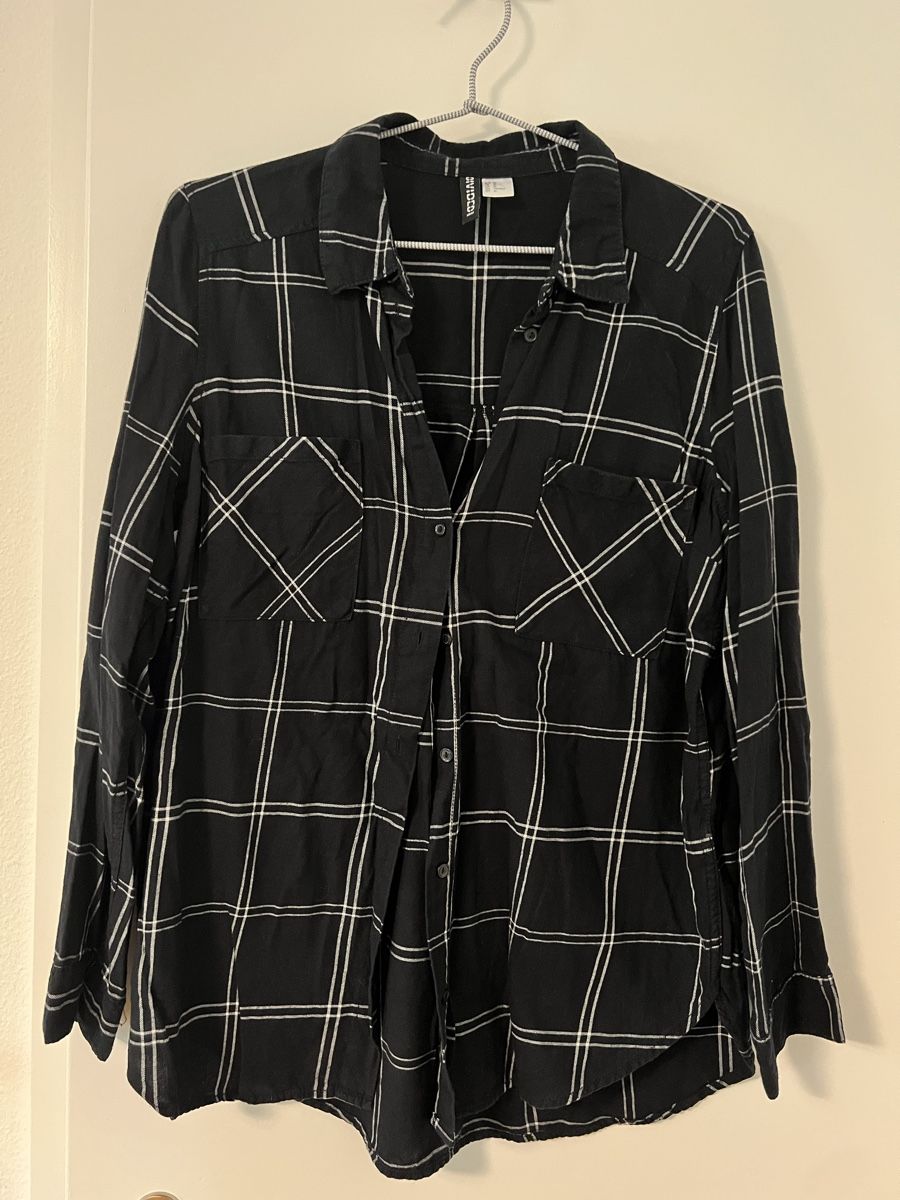 H&M Camicette: Hemd Kariert Schwarz Weiss Gr. 40 – Usato da Winterthur venduto da mel_wy