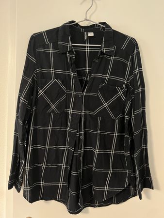 Hemd Kariert Schwarz Weiss Gr. 40