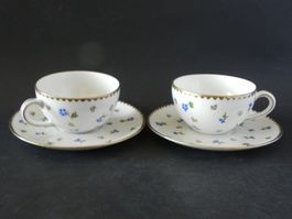 2 Espressosets mit Streublumen Dekor handbemalt - Langenthal