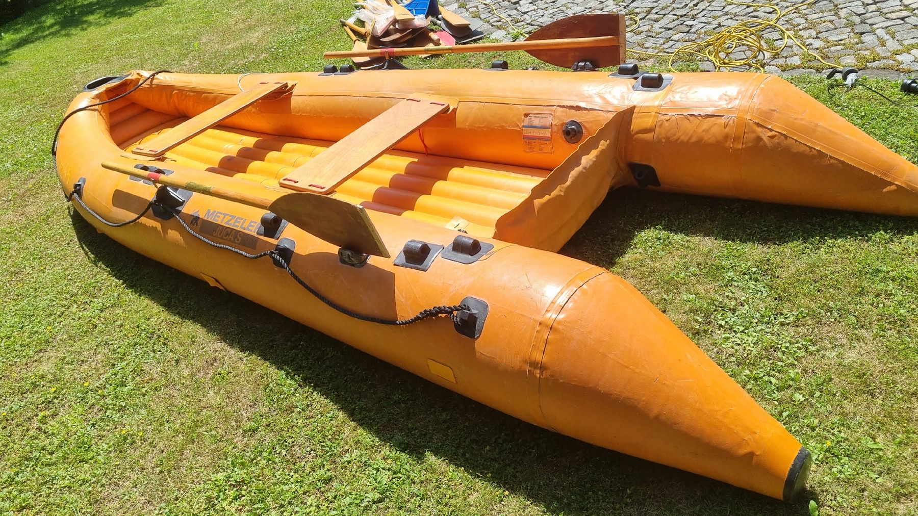 Metzeler Barche: Schlauchboot METZELER JUCA'S orange mit Paddel – Difettoso da Hittnau venduto da starlet 1